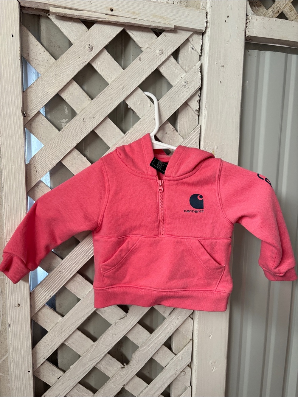 Carhartt Kids Pink Half-Zip Hoodie